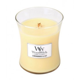 Woodwick Lemongrass & Lily  Candle Medium