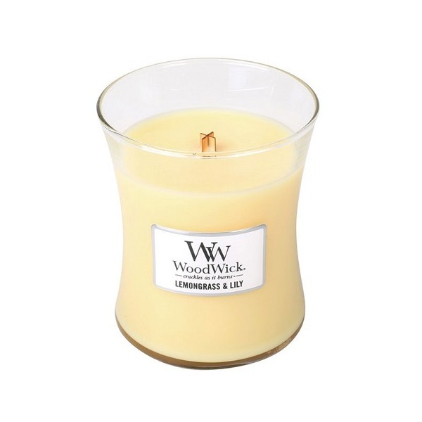 Woodwick Lemongrass & Lily  Candle Medium