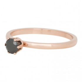 iXXXi Ring Crown Black Diamond Stone Rose R4205-2