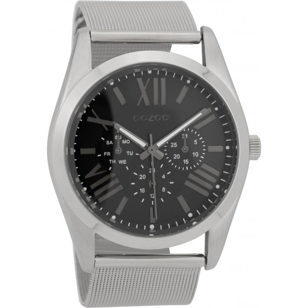 OOZOO Timepieces horloge Zilver/Zwart 44mm C9643