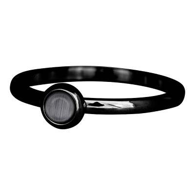 iXXXi ring natuursteen grijs 2mm zwart