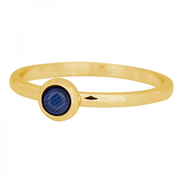iXXXi ring natuursteen navy blue 2mm goud
