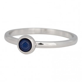 iXXXi ring natuursteen navy blue 2mm zilver