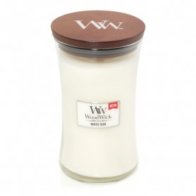 Woodwick White Teak Large Candle