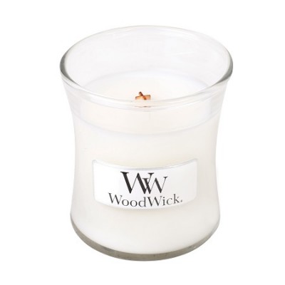 Woodwick White Teak Mini Candle