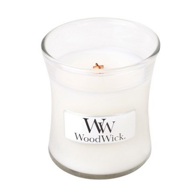Woodwick White Teak Mini Candle