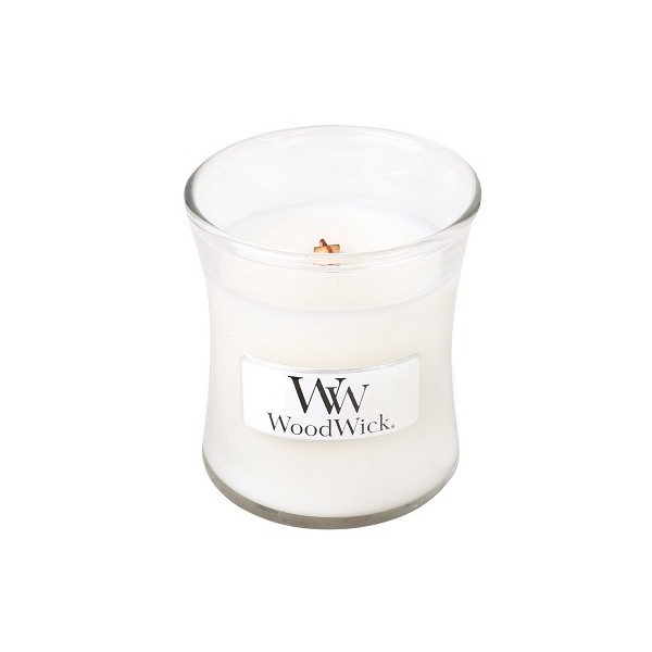 Woodwick White Teak Mini Candle