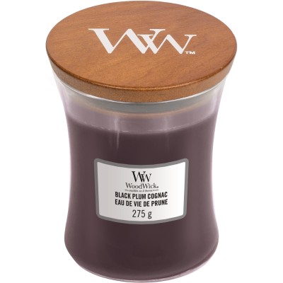 Woodwick Black Plum Cognac Candle Medium