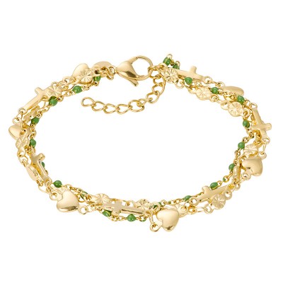 IXXXI Armband Ghana Green Beads Goud