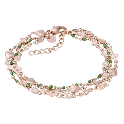IXXXI Armband Ghana Green Beads Rose