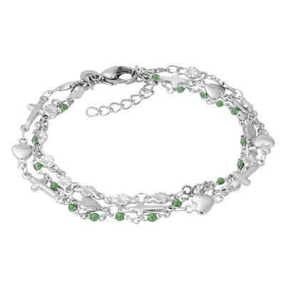 IXXXI Armband Ghana Green Beads Zilver