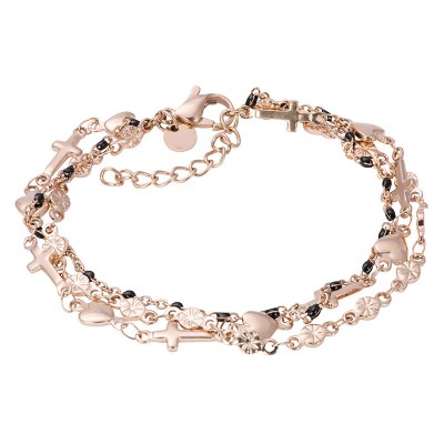 IXXXI Armband Ghana Black Beads Rose
