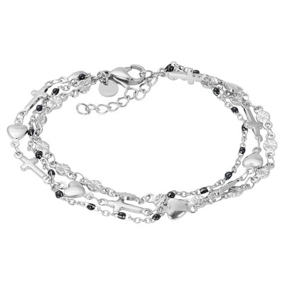 IXXXI Armband Ghana Black Beads Zilver