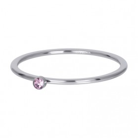 iXXXi ring Pink 1 Stone Crystal 1mm zilver