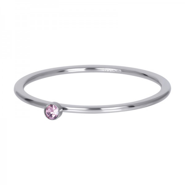 iXXXi ring Pink 1 Stone Crystal 1mm zilver