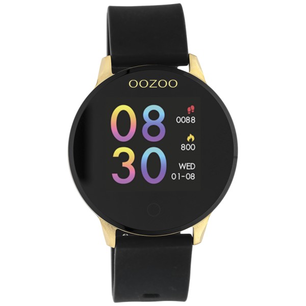 OOZOO Smartwatch zwart/goud 43mm Q00120