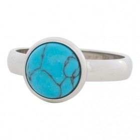 iXXXi Ring Blue Turquoise Stone Zilver R4303-3