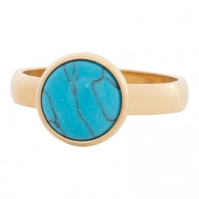 iXXXi Ring Blue Turquoise Stone Goud R4303-1