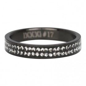 iXXXi Ring Double Zirkonia Zwart R3704-5