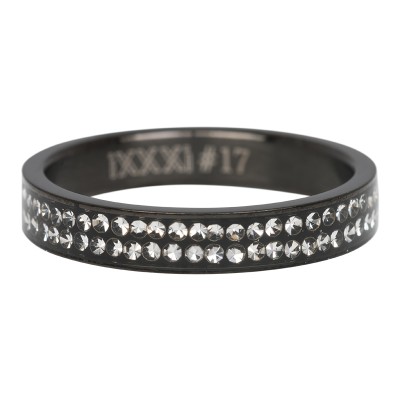 iXXXi Ring Double Zirkonia Zwart R3704-5